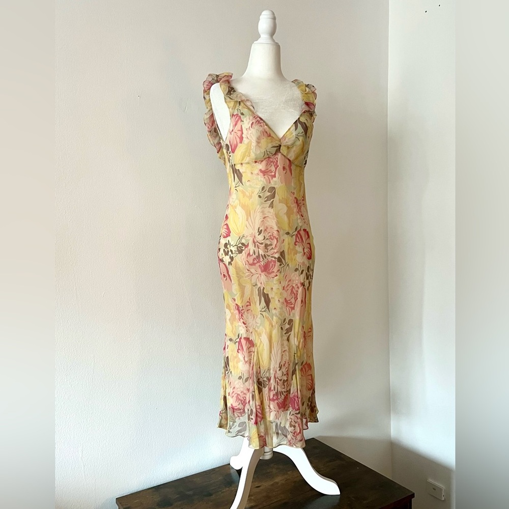 Vintage in mint condition Ralph Lauren purple label 100% silk dress Y2K size 8 - Picture 3 of 8
